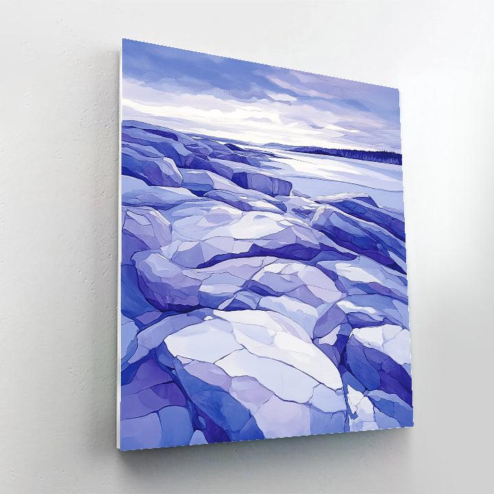 Franklin Carmichael Inspired Winter Light On Granite DIY paint by numbers