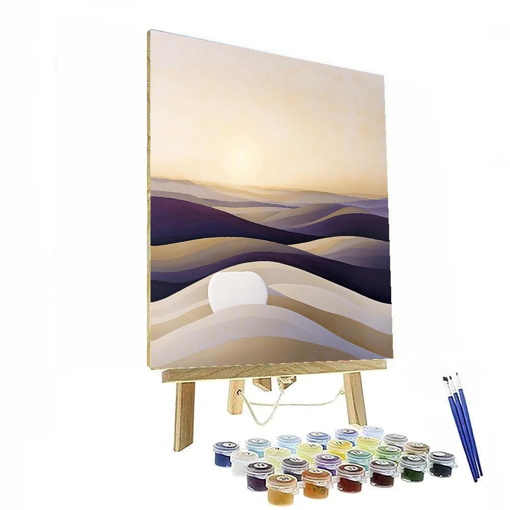 Georgia OKeeffe Inspired Radiant Desert Bone Against Sky DIY paint by numbers