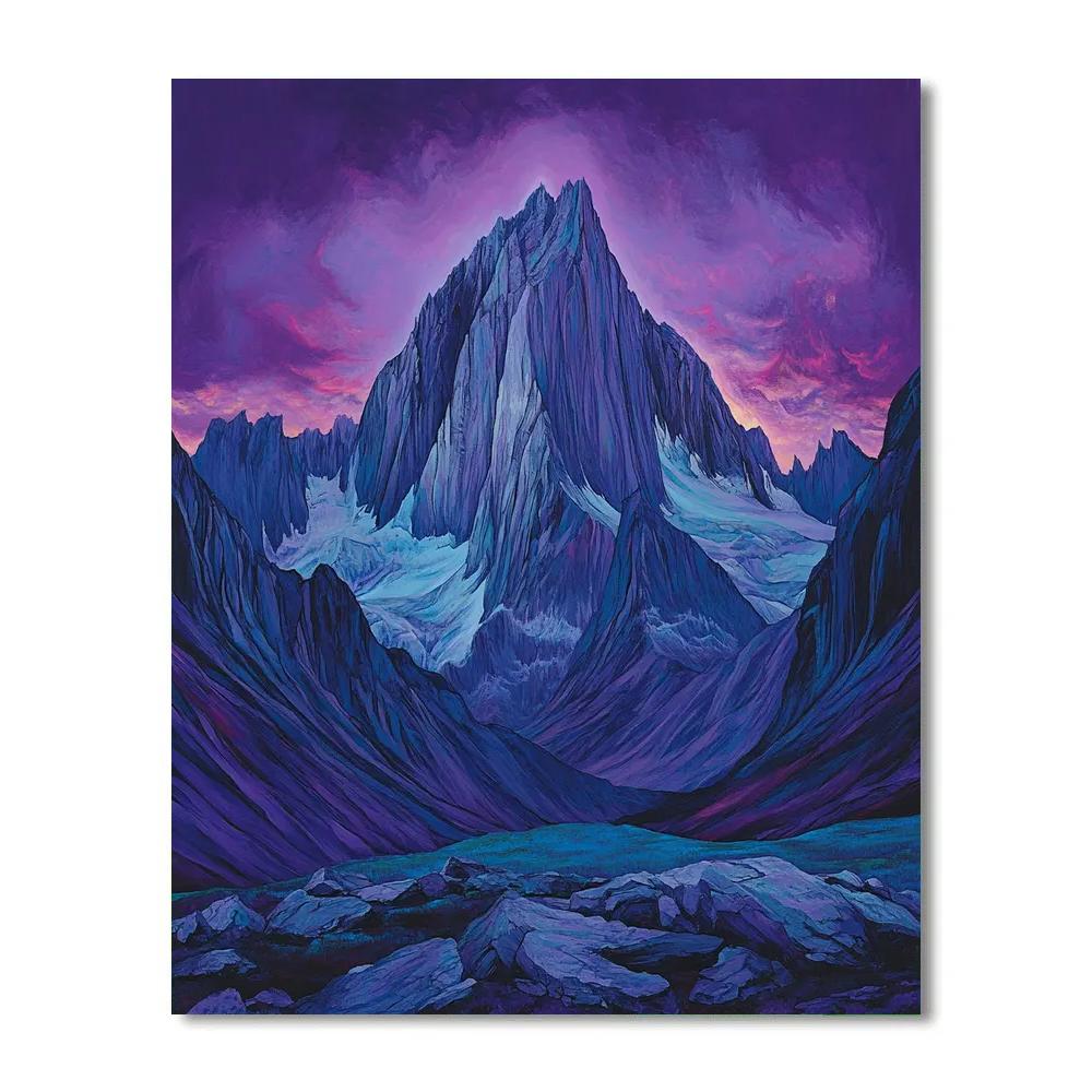 Frederick Varley Inspired Brooding Mountain Under Violet Sky Number painting