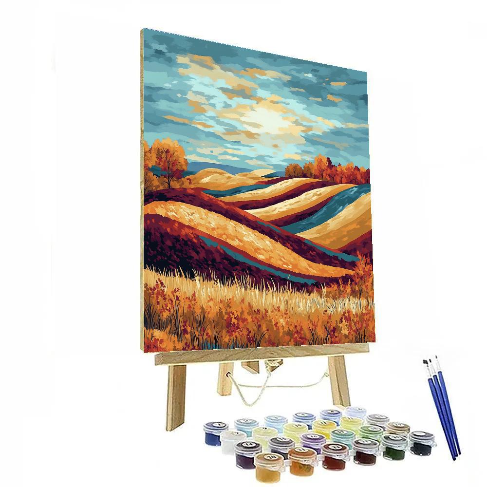 Frederick Varley Inspired Windswept Hills In Autumn Glow paint by number