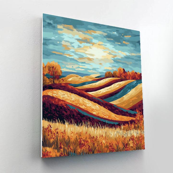 Frederick Varley Inspired Windswept Hills In Autumn Glow paint by number