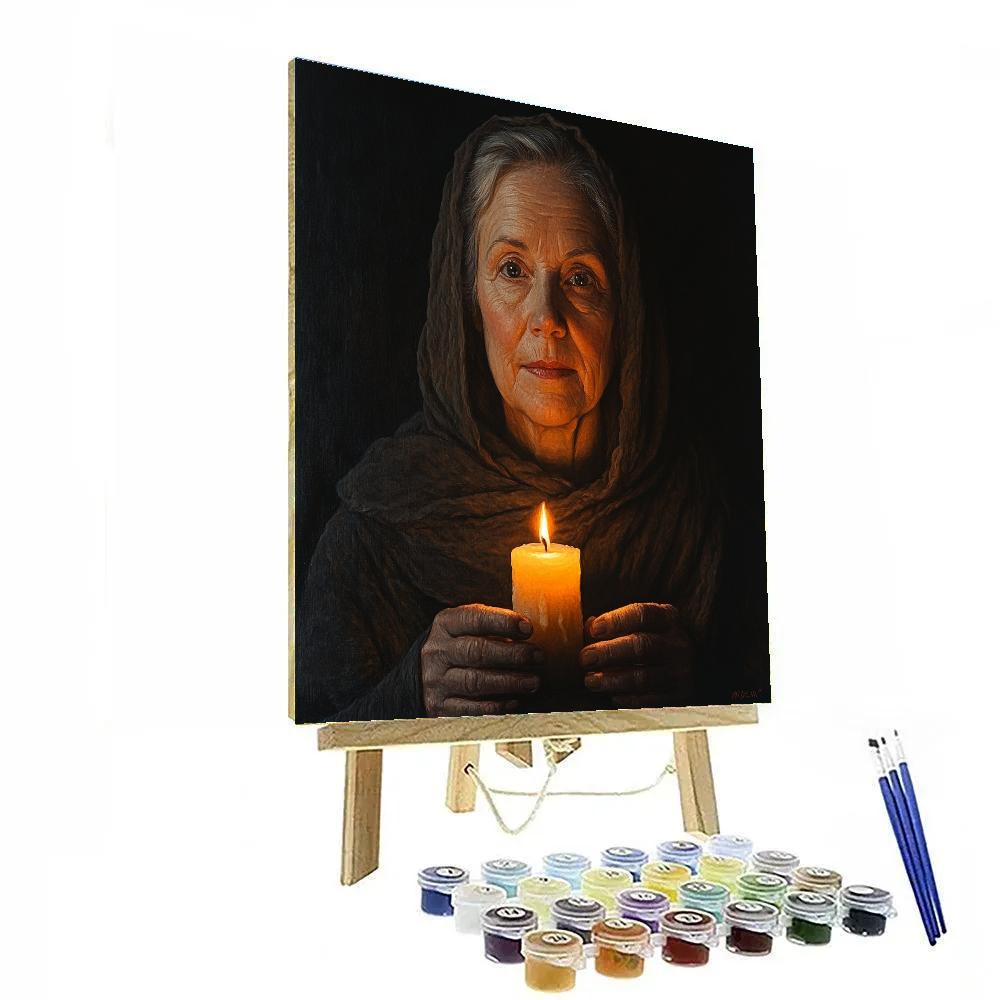 Rembrandt Inspired Candlelit Portrait DIY paint by numbers
