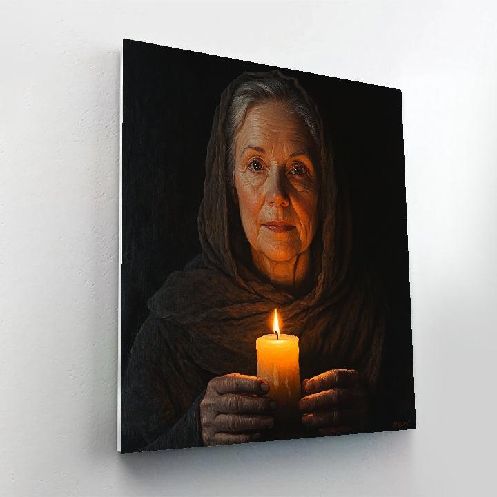 Rembrandt Inspired Candlelit Portrait DIY paint by numbers