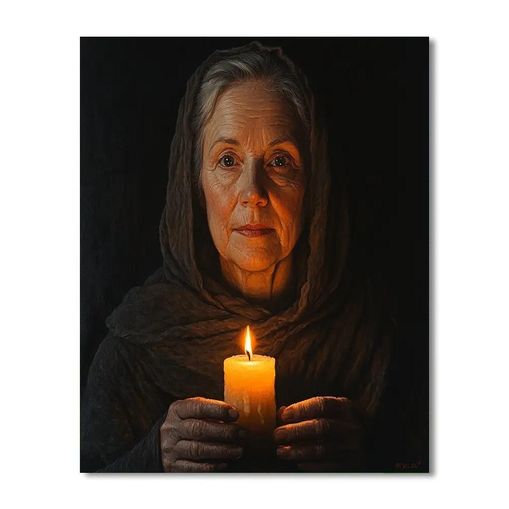 Rembrandt Inspired Candlelit Portrait DIY paint by numbers
