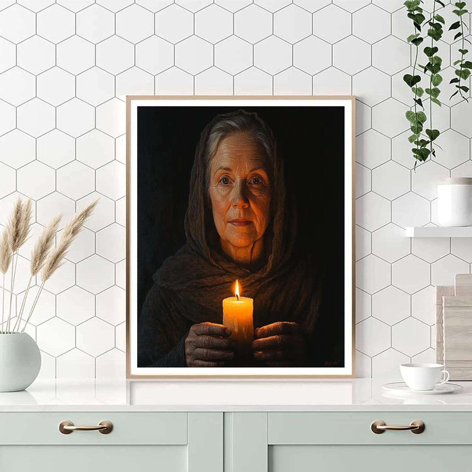 Rembrandt Inspired Candlelit Portrait DIY paint by numbers