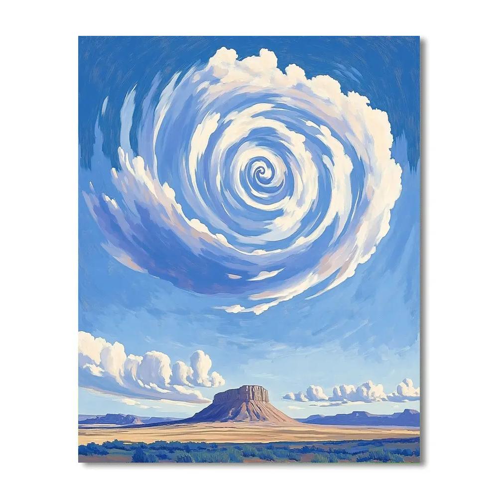 Georgia OKeeffe Inspired Spiral Cloud Over Mesa Paint by numbers kits