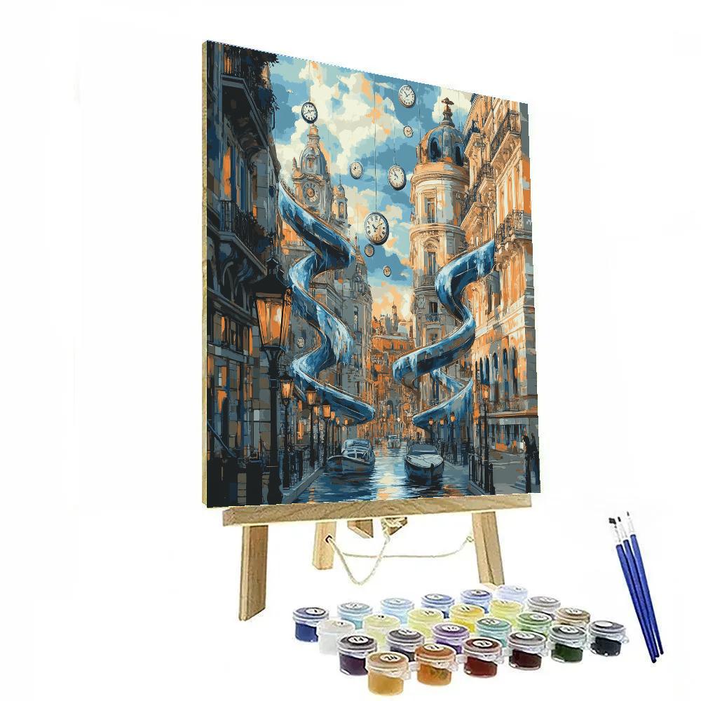 Salvador Dali Inspired Clockwork City Paint by numbers art
