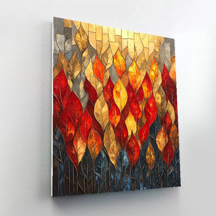 Jean-Paul Riopelle Inspired Mosaic Autumn Forest paint by number