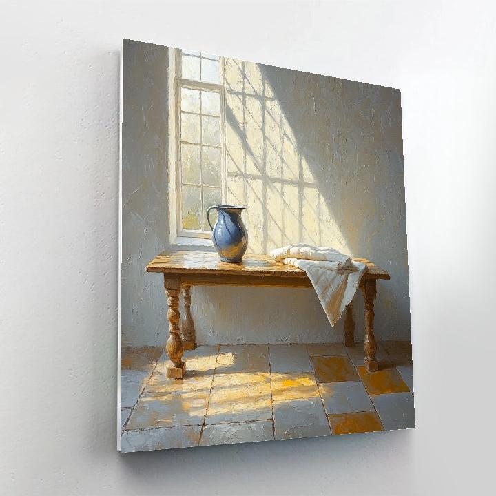 Johannes Vermeer Inspired Sunlit Delft Window DIY paint by numbers