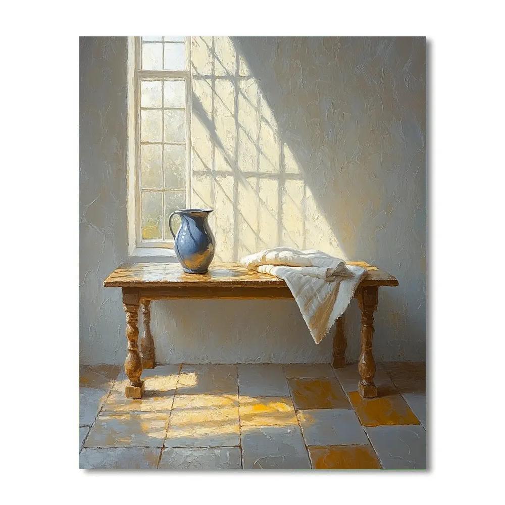 Johannes Vermeer Inspired Sunlit Delft Window DIY paint by numbers