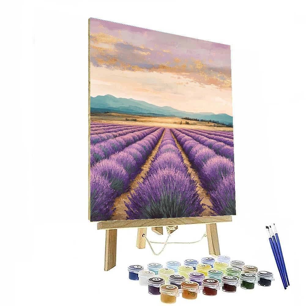 Claude Monet Inspired Lavender Field At Dusk Paint by numbers kits