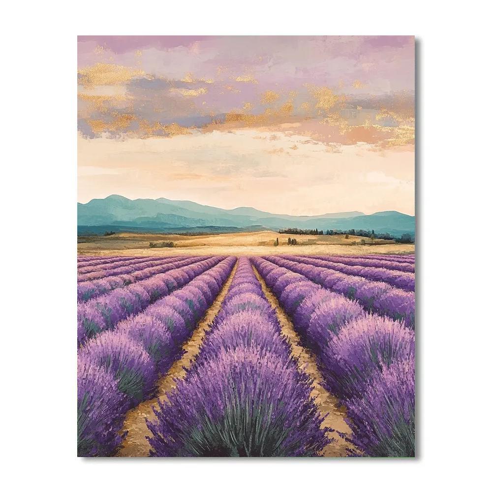 Claude Monet Inspired Lavender Field At Dusk Paint by numbers kits