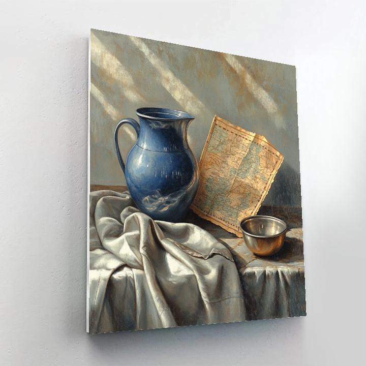 Johannes Vermeer Inspired Blue Jug On Quiet Table Painting by numbers kit