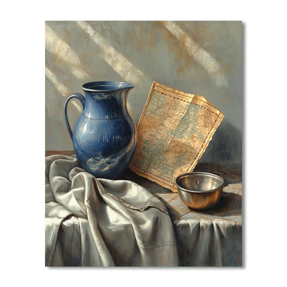Johannes Vermeer Inspired Blue Jug On Quiet Table Painting by numbers kit