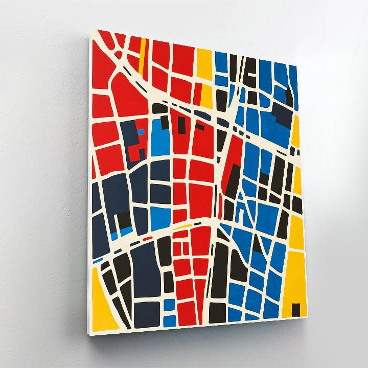 Piet Mondrian Inspired City Grid Numbered painting kits