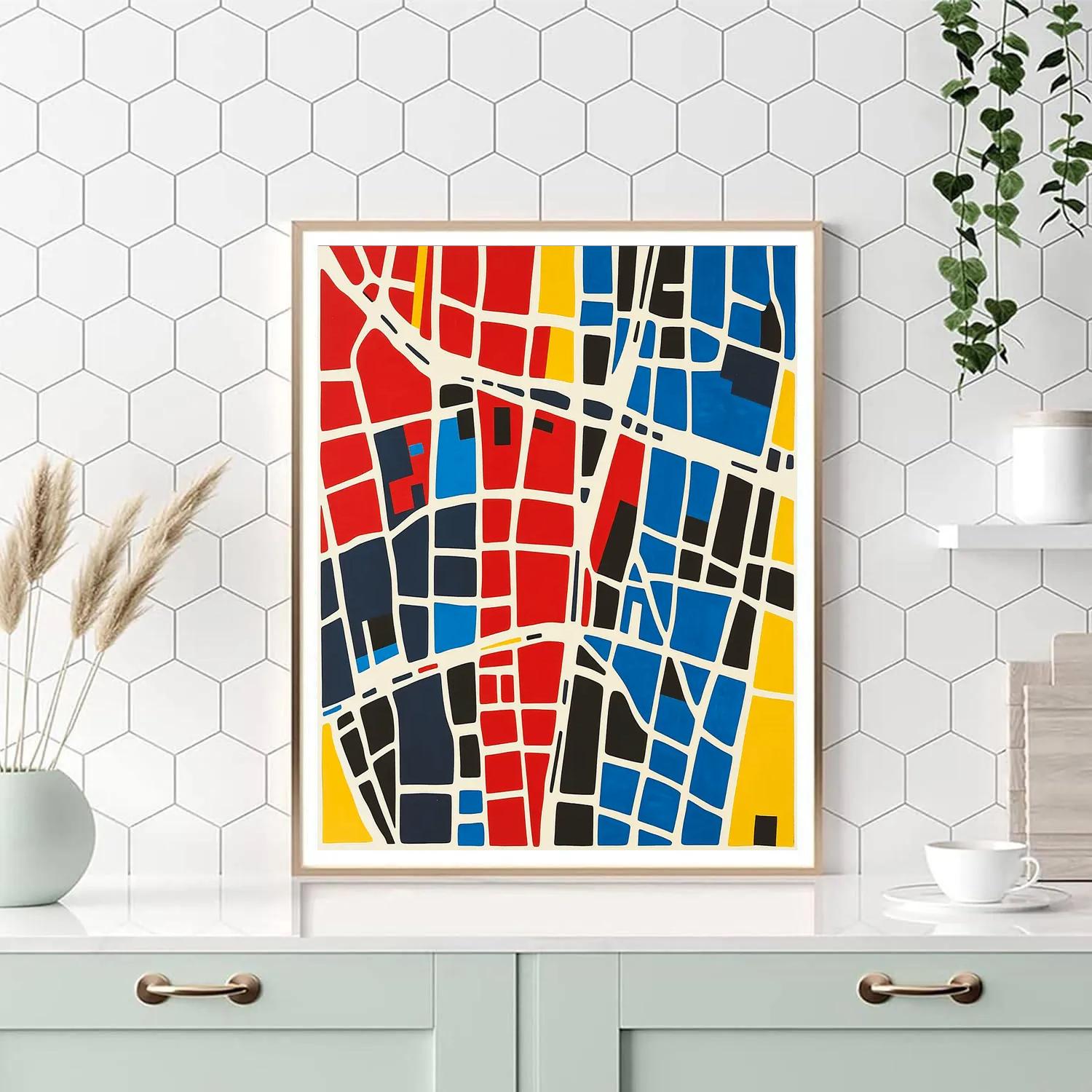 Piet Mondrian Inspired City Grid Numbered painting kits