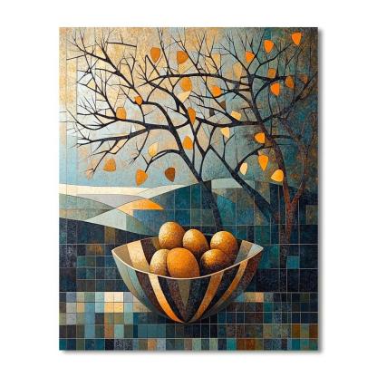 Pablo Picasso Inspired Fractured Orchard Still Life Painting by numbers kit