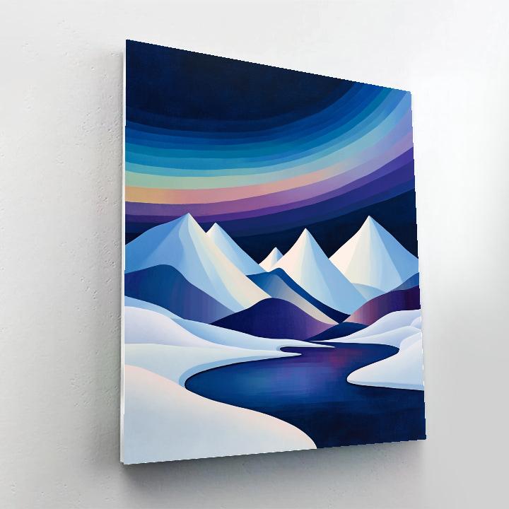 Lawren Harris Inspired Aurora Over Simplified Peaks Paint by numbers kits