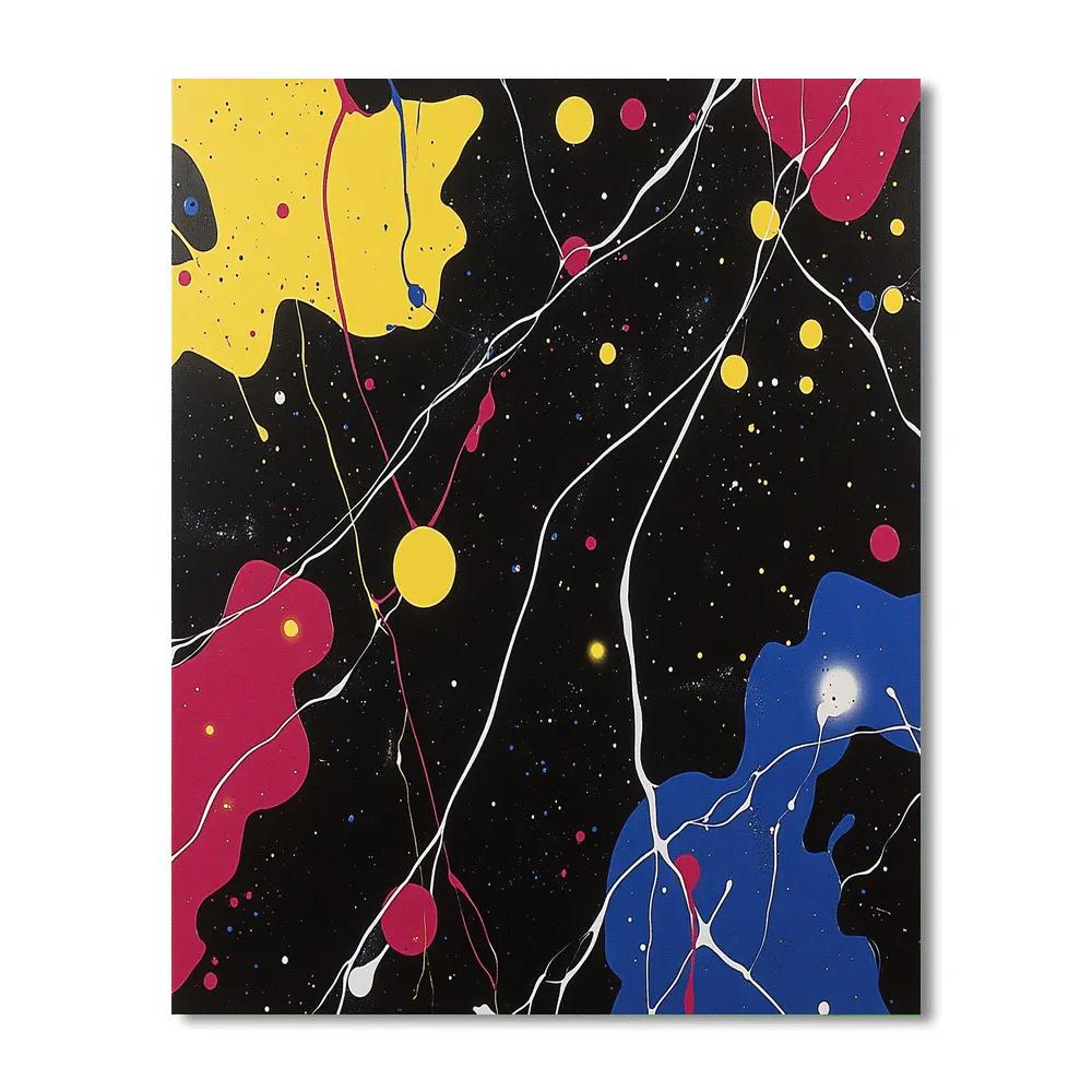 Jackson Pollock Inspired Electric Field Of Color Painting by numbers kit