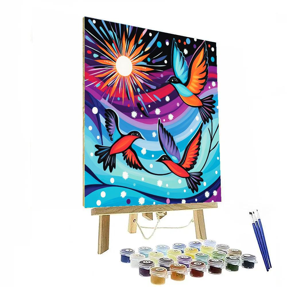 Norval Morrisseau Inspired Birds Of The Northern Sky paint by numbers