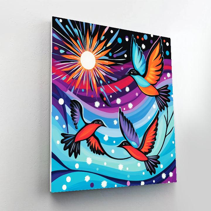 Norval Morrisseau Inspired Birds Of The Northern Sky paint by numbers