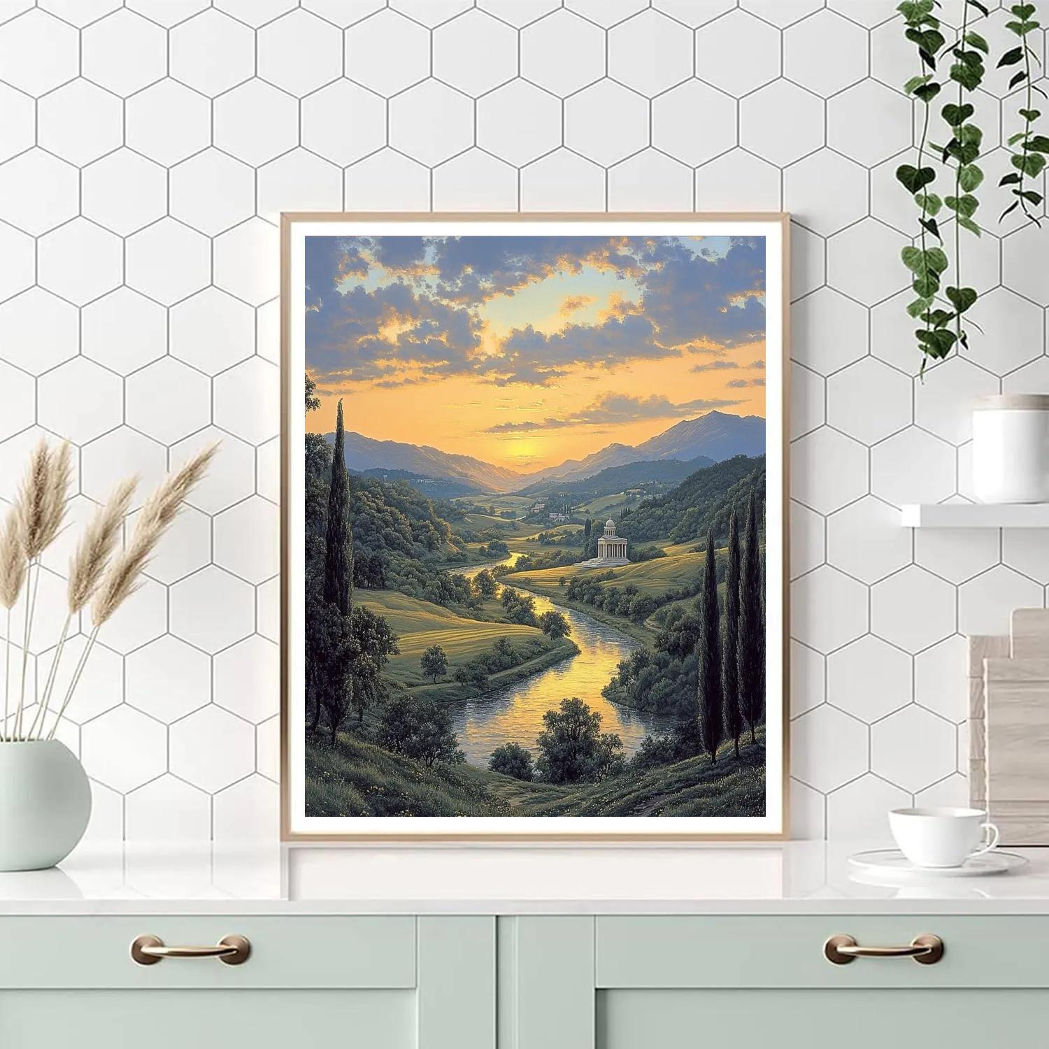 Raphael Inspired Dawn Over Harmonious Valley Paint by numbers art
