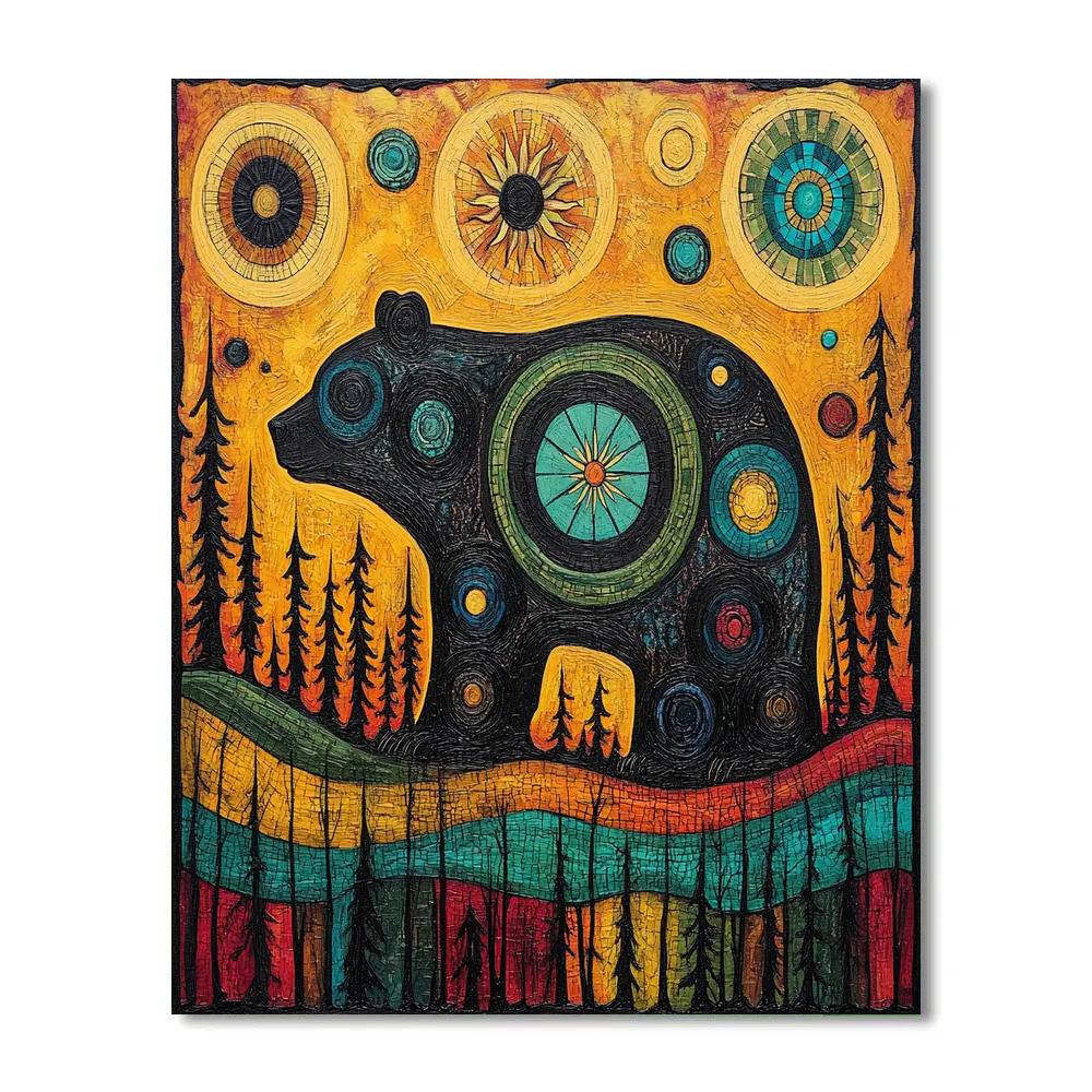 Norval Morrisseau Inspired Bear Of The Forest Power Painting by numbers kit