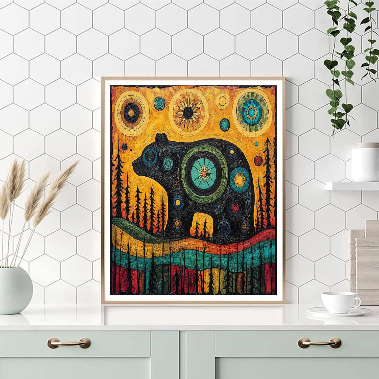 Norval Morrisseau Inspired Bear Of The Forest Power Painting by numbers kit