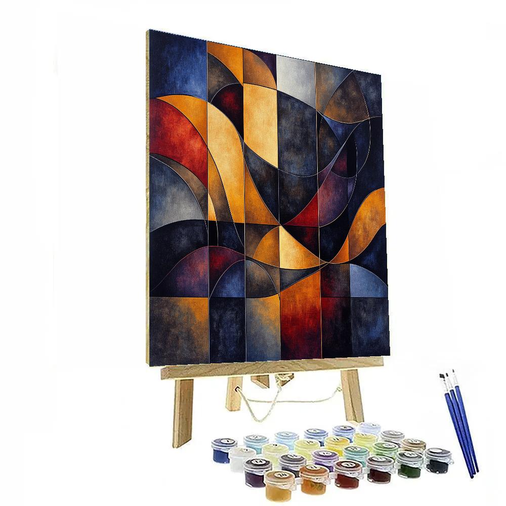 Pablo Picasso Inspired Angular Guitar Still Life paint by number