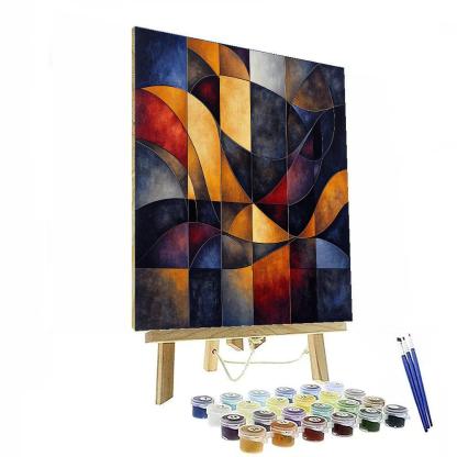 Pablo Picasso Inspired Angular Guitar Still Life paint by number