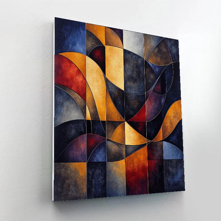 Pablo Picasso Inspired Angular Guitar Still Life paint by number