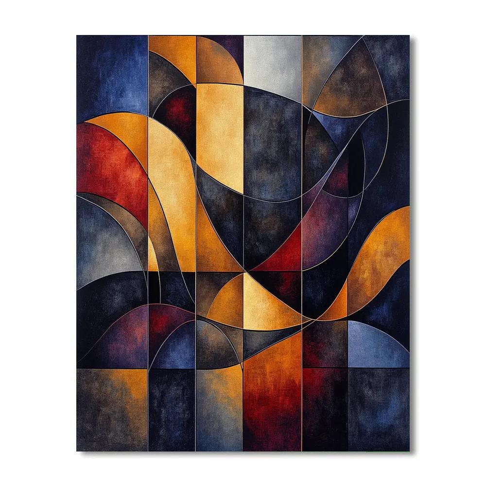 Pablo Picasso Inspired Angular Guitar Still Life paint by number