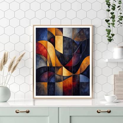 Pablo Picasso Inspired Angular Guitar Still Life paint by number