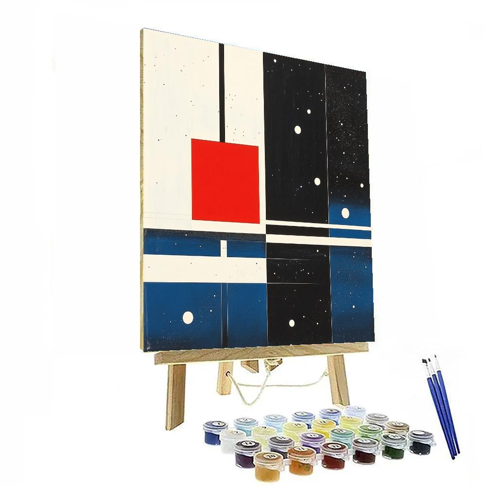 Kazimir Malevich Inspired Cosmic Grid painting number kit