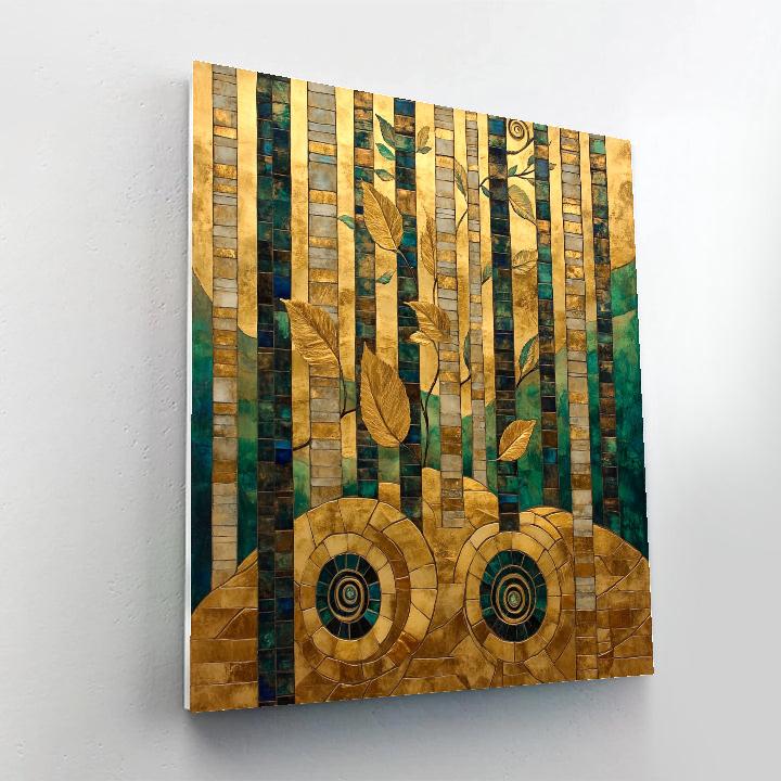 Gustav Klimt Inspired Ornamental Golden Forest painting number kit