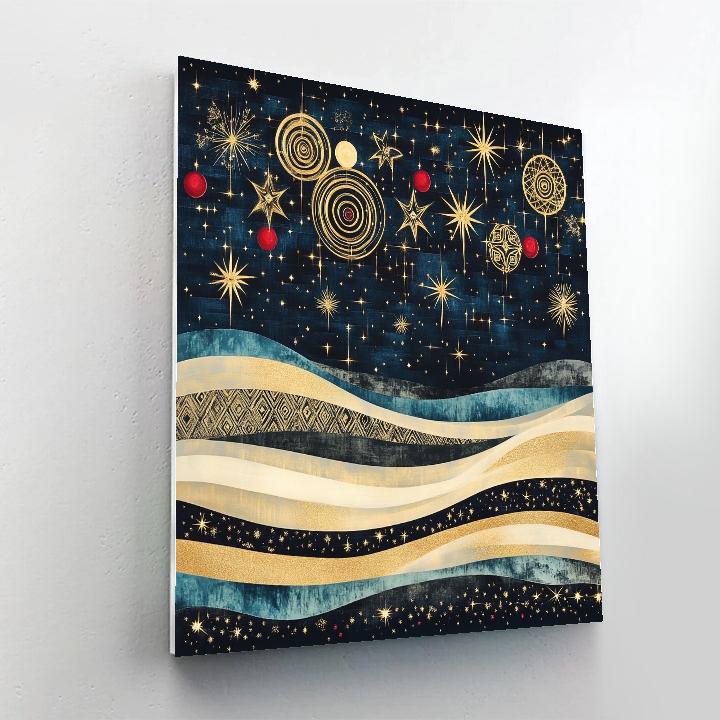 Gustav Klimt Inspired Spiral Night Sky paint by color