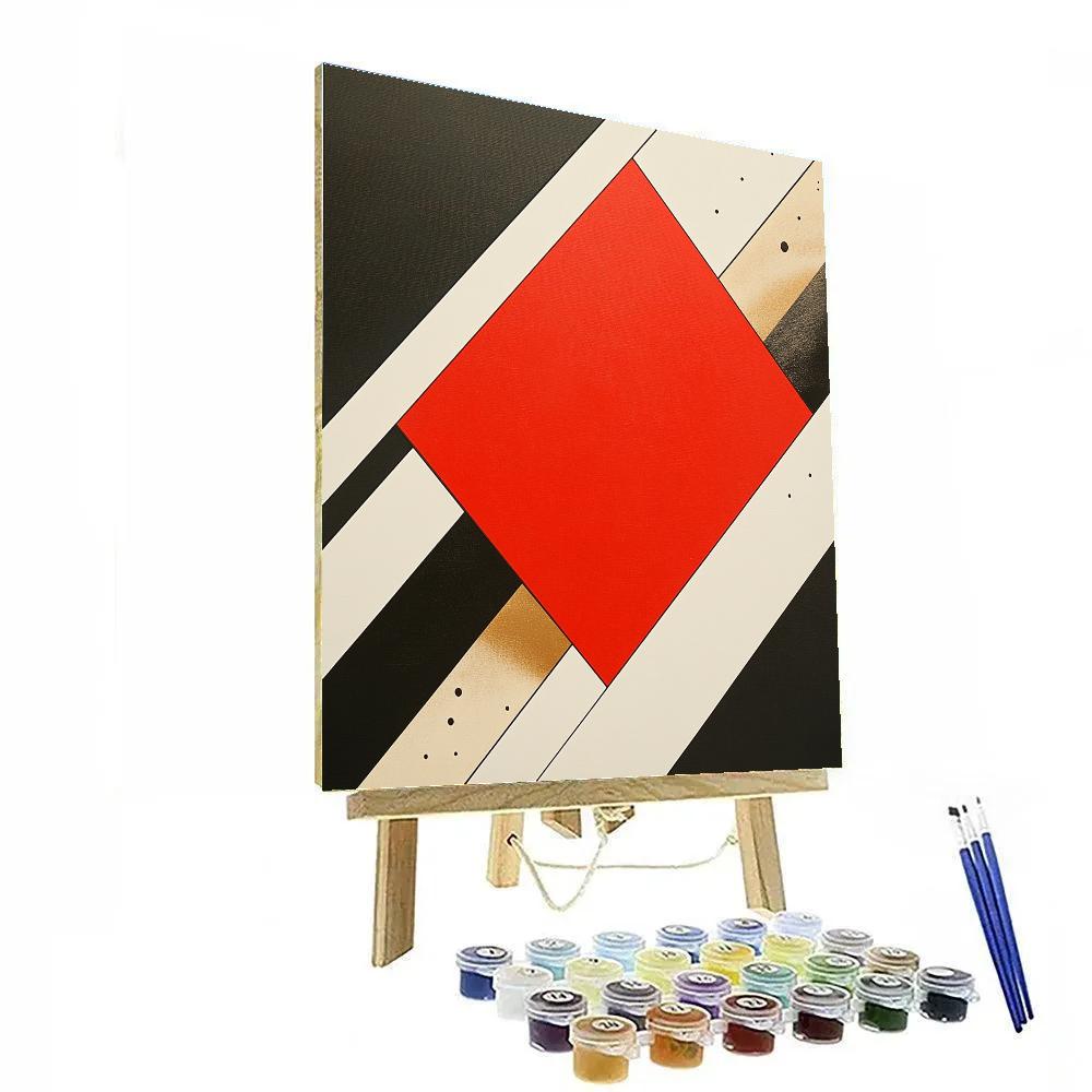 Kazimir Malevich Inspired Red Square Resonance Numbered painting kits