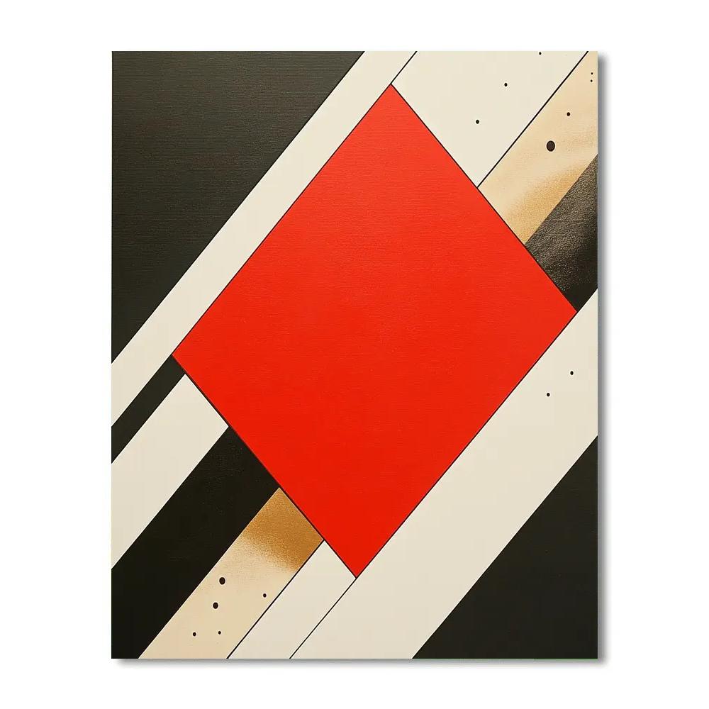 Kazimir Malevich Inspired Red Square Resonance Numbered painting kits