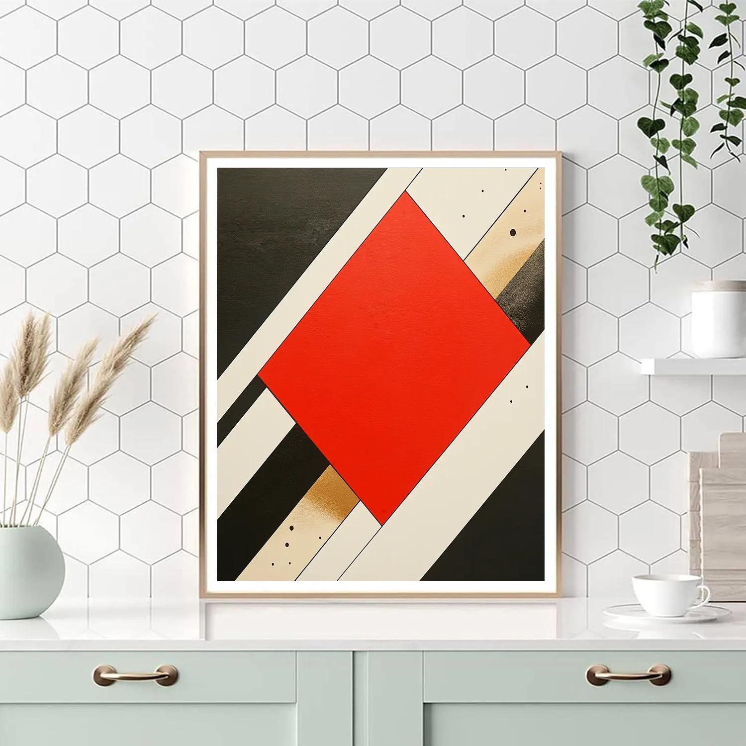 Kazimir Malevich Inspired Red Square Resonance Numbered painting kits