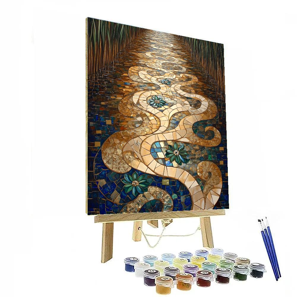 Gustav Klimt Inspired Decorative River Surface DIY paint by numbers