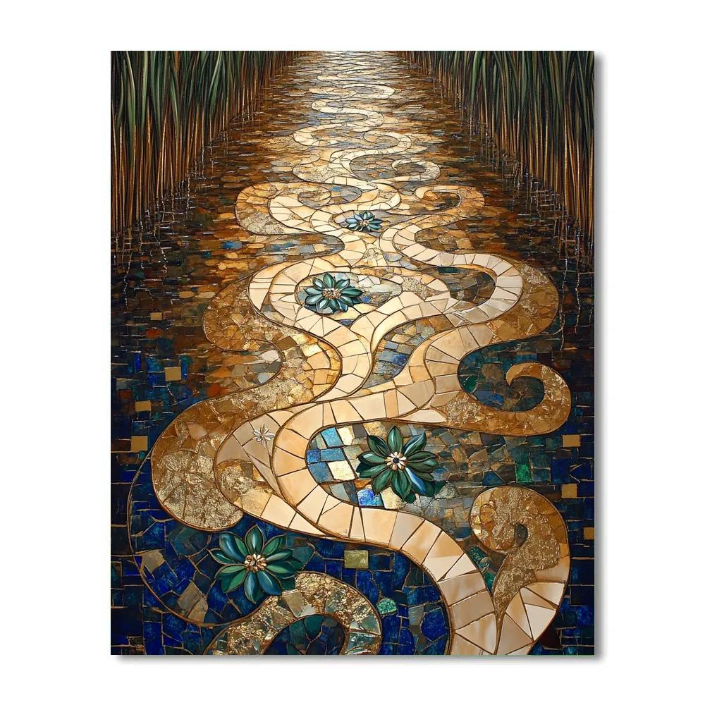 Gustav Klimt Inspired Decorative River Surface DIY paint by numbers