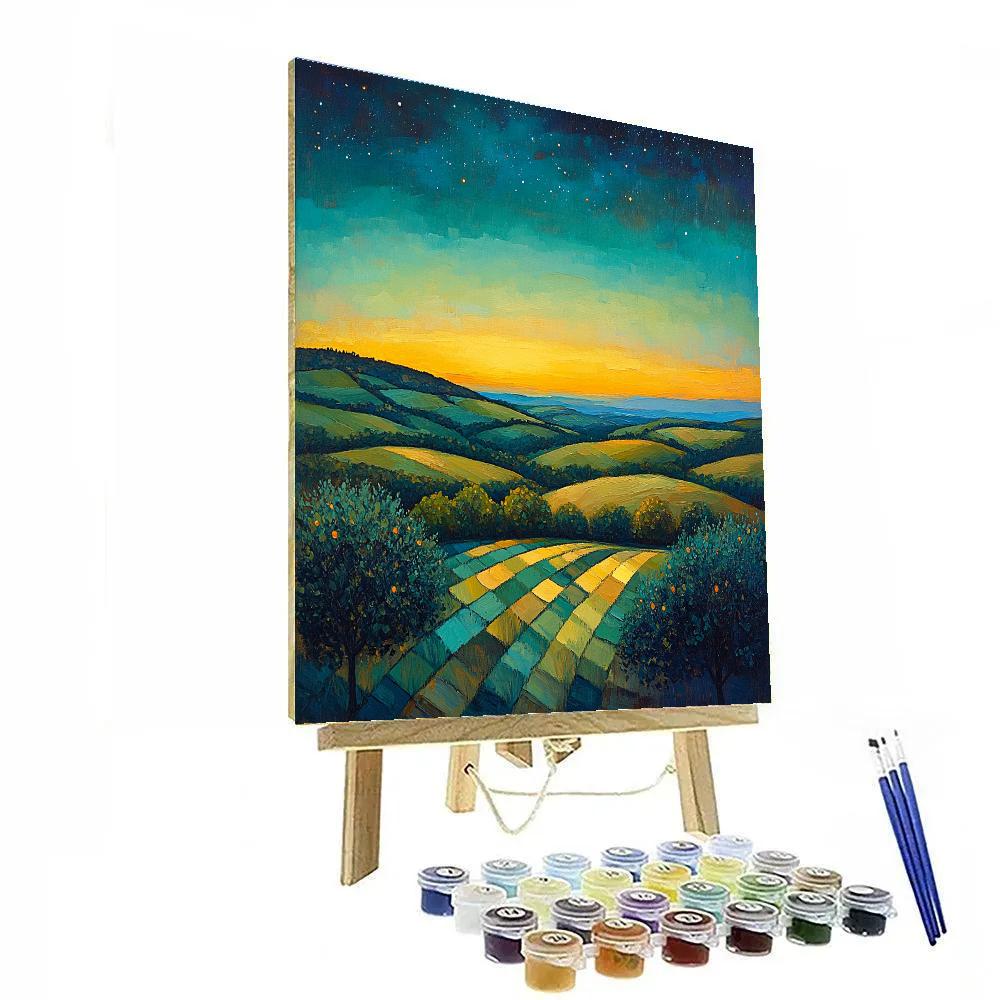 Paul Cézanne Inspired Celestial Orchard Numbered painting kits