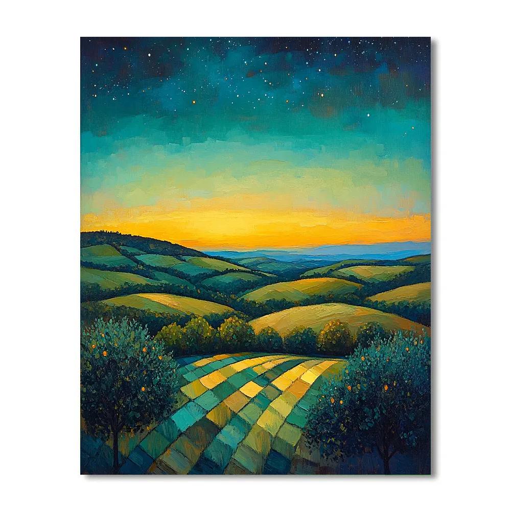 Paul Cézanne Inspired Celestial Orchard Numbered painting kits