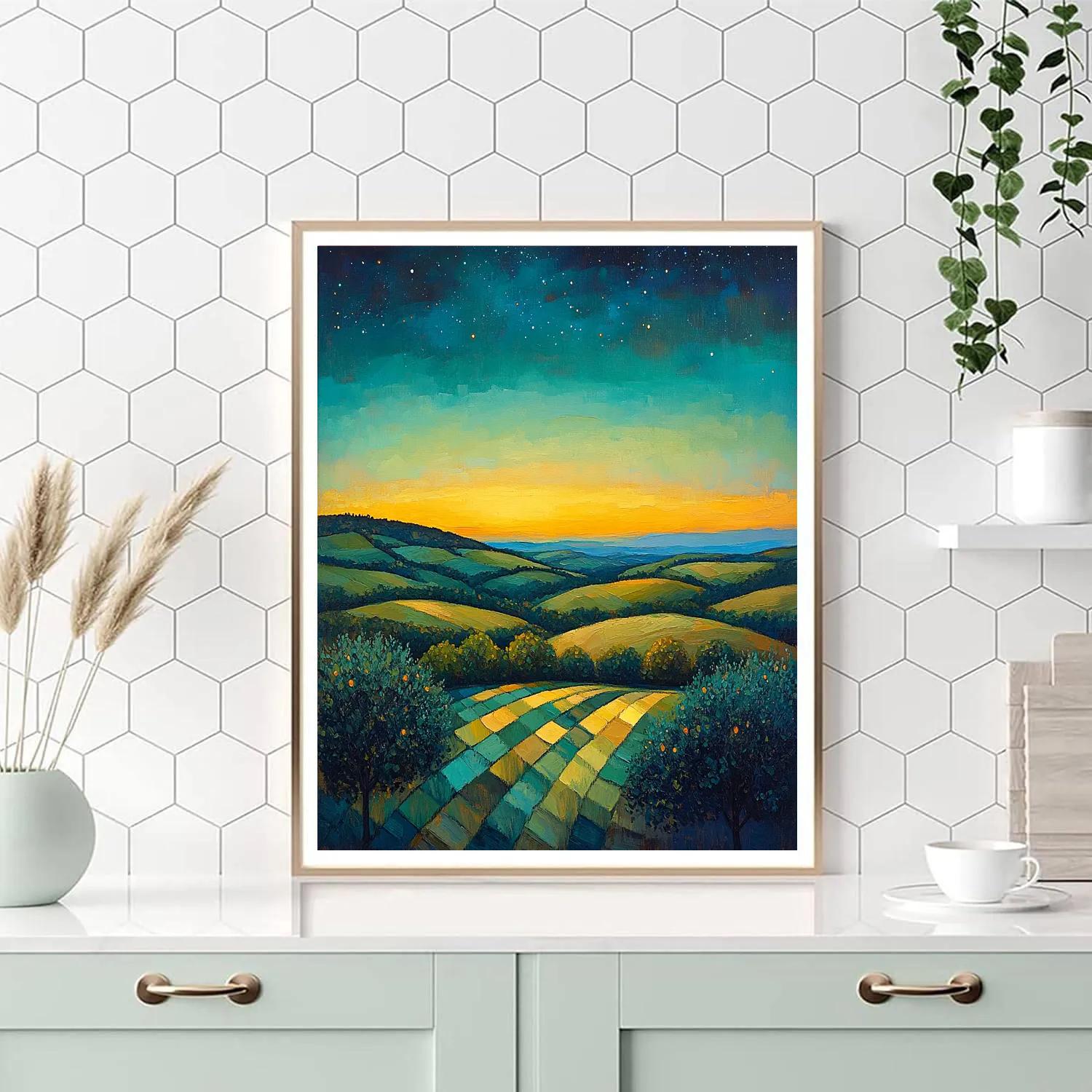 Paul Cézanne Inspired Celestial Orchard Numbered painting kits