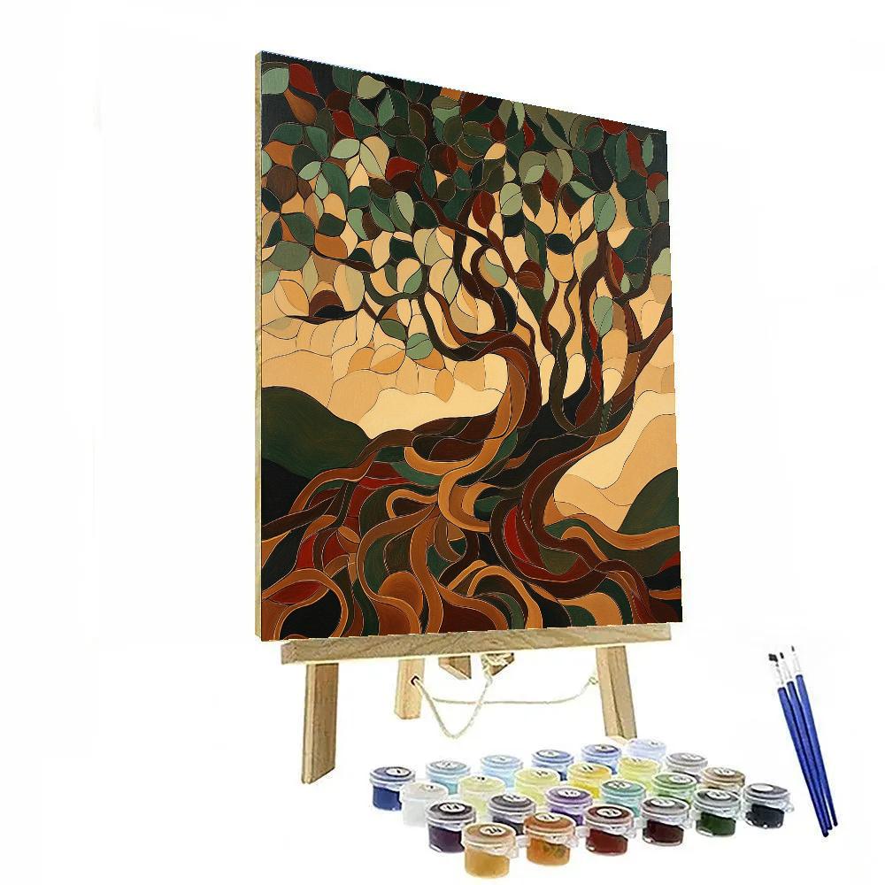 Nandalal Bose Inspired Sacred Banyan Patterns Paint by numbers art