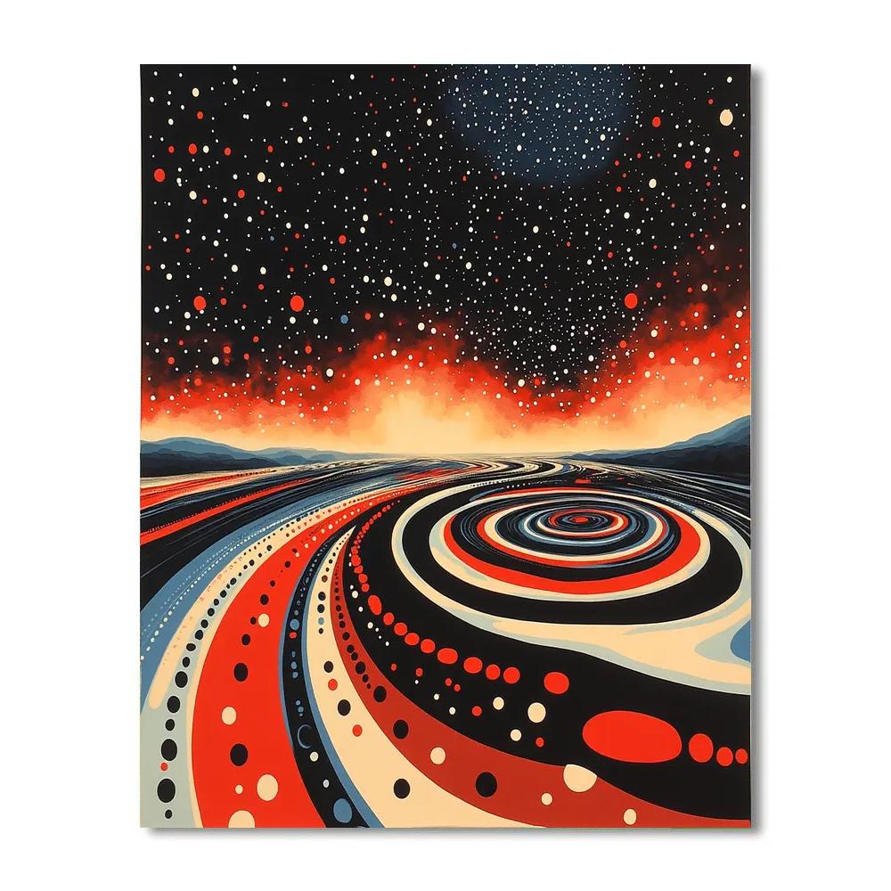 Yayoi Kusama Inspired Infinite Polka Cosmos Paint by numbers kits