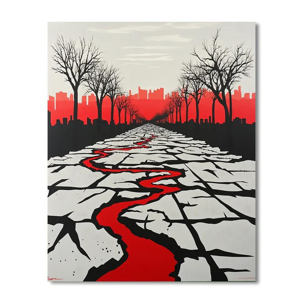 Banksy Inspired Environmental Collapse Painting by numbers kit