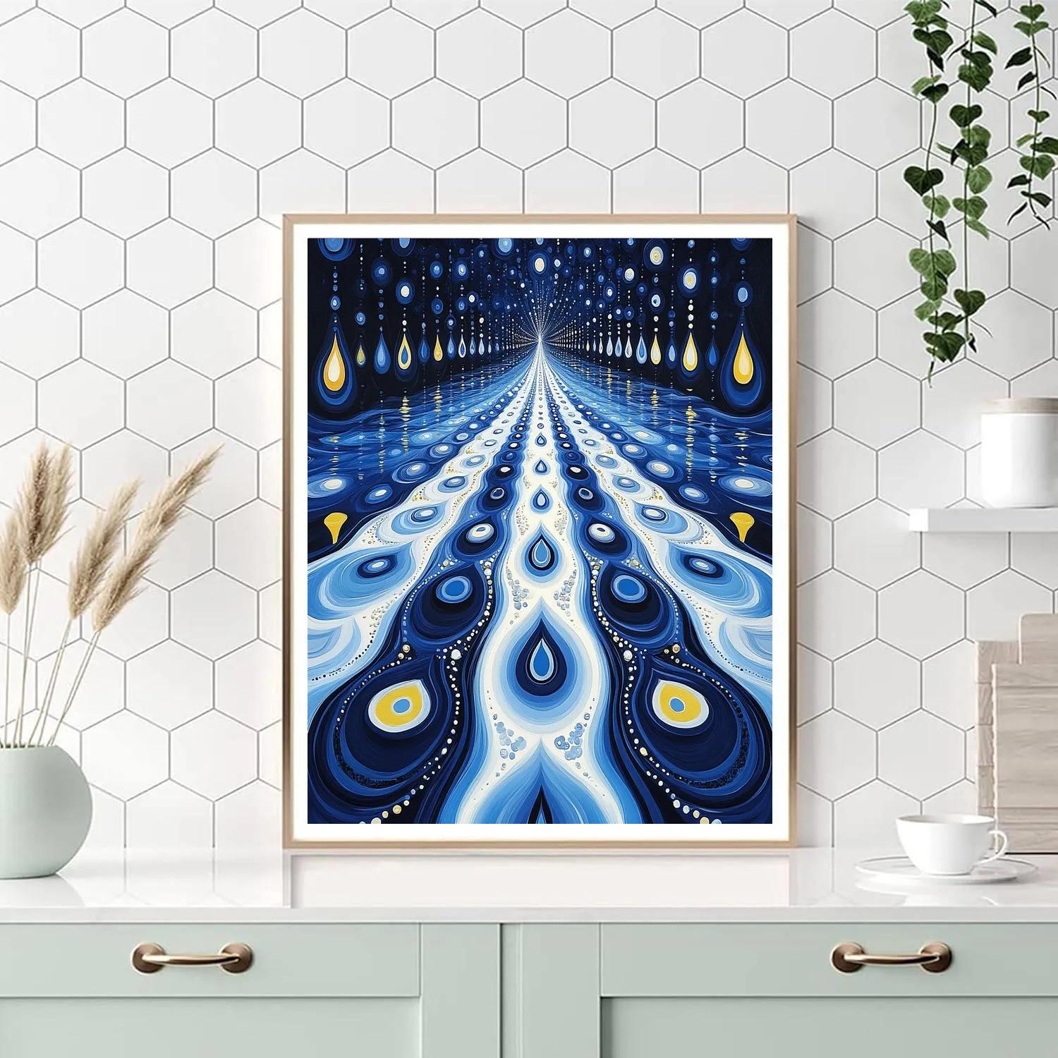 Yayoi Kusama Inspired Ocean Of Mirrors painting number kit