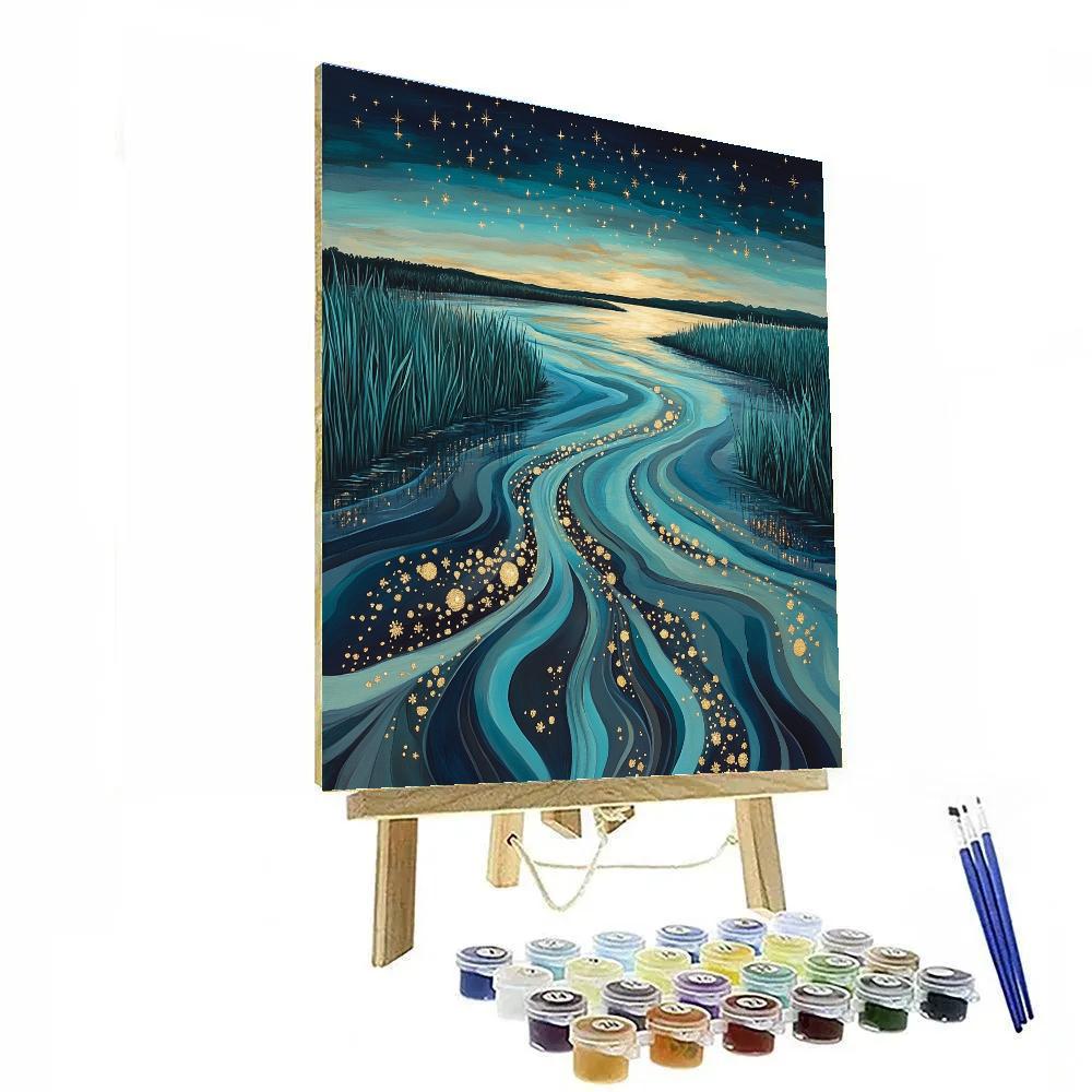 Hiroshige Inspired Starry River Delta Paint by numbers kits