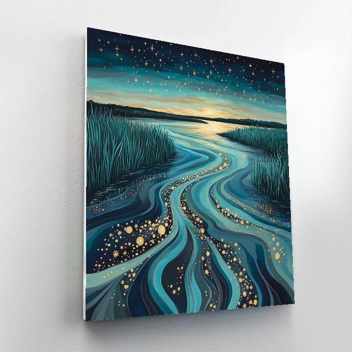 Hiroshige Inspired Starry River Delta Paint by numbers kits